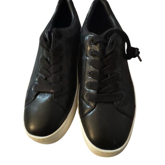 Vince. Black Leather Lace Up Sneakers US Womens Size 8 New without Tag / Box - Picture 5 of 8